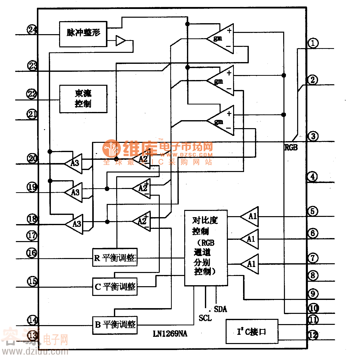 LMl269NA集成塊的內電路方框圖