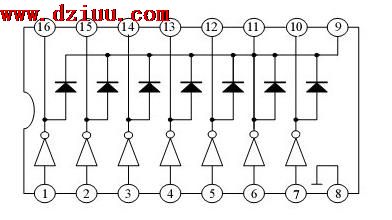 ULN2003A引腳圖 ULN2003A引腳圖及應(yīng)用電路