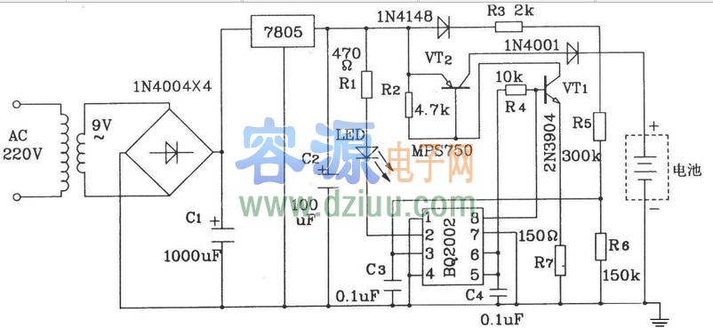 干電池快速充電電路圖設計