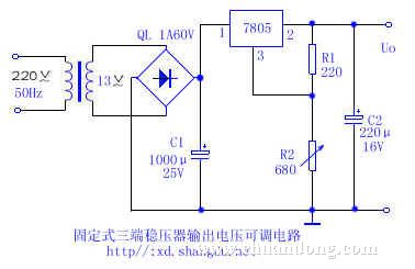 7805穩(wěn)壓電源電路圖一