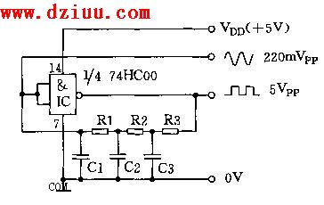簡易的方波、正弦波發(fā)生器電路圖